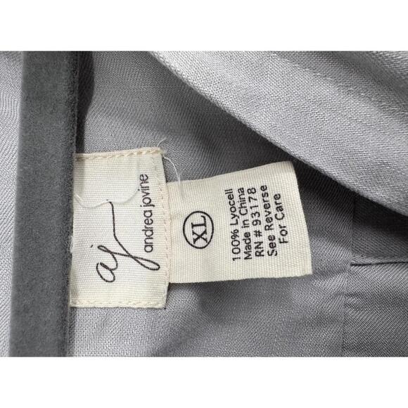 Andrea Jovine Women's XL Sleeveless Button Down Shirt Gray - Picture 3 of 5